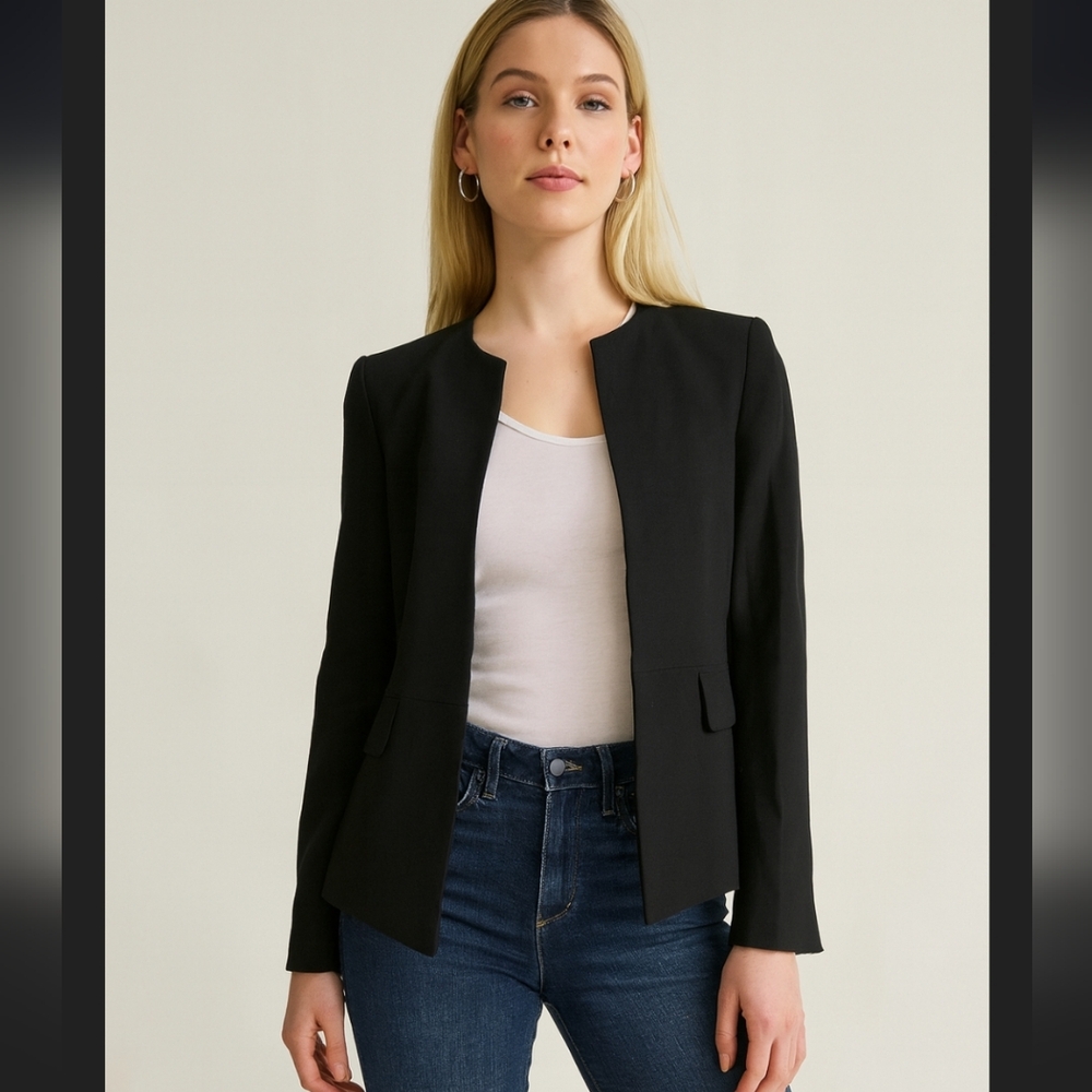 Zara Black Open-Front Blazer